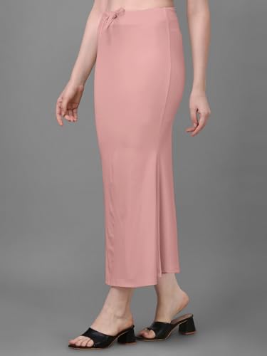 Image of Women's Saree Shapewear Petticoat, Cotton Blend Stretchable Mermaid Skirt, High Waist Tummy Control, Smooth Curve Fit with Adjustable Drawstring
