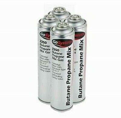 Gosystem Butane Propane Gas Mix Cartridge Threaded Self Sealing Valve Go System Pack Of 4