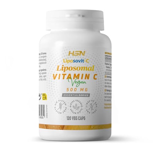 HSN Vitamina C Liposomal 500mg Liposovit® | 120 Cápsulas Vegetales - PURA vitamina C LIPOSOMADA - la mejor ABSORCIÓN y BIODISPONIBILIDAD | No-GMO, Vegano, Sin Gluten