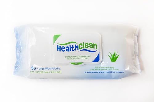 Healthclean Extra Large Disposable Adult Washcloths 8'' x 12'' – Premoistened Cleansing Wipes – Pack of 1 image 4