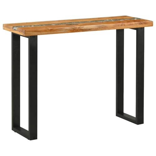 vidaXL Table Console Marron 100 x 35 x 75 cm Bois de Teck Massif, Meubles de Salon Modernes, Ensemble de Canapés Rectangulaires, Tissu Durable, Design Stylé,...