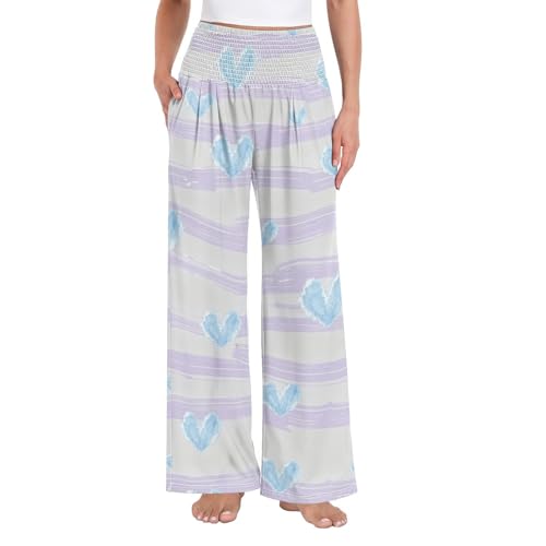 Pantalon large à poches femme taille haute pour effacer l'inconfort au travail