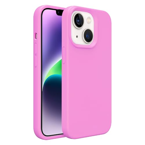 Image of iPhone 13 /14 Case Silicone,Soft Microfiber Lining(Plum Pink)