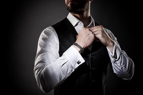 Image of SERASAR Premium Leather Bracelet Men | Stainless Steel Magnetic Clasp | Three Colors | Jewelry Box Included