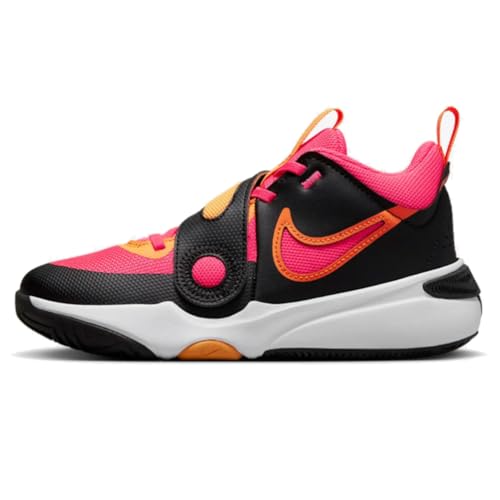 Nike Team Hustle D 11 Children's Basketball Shoes - 40, Pink, black, orange, 6 UK