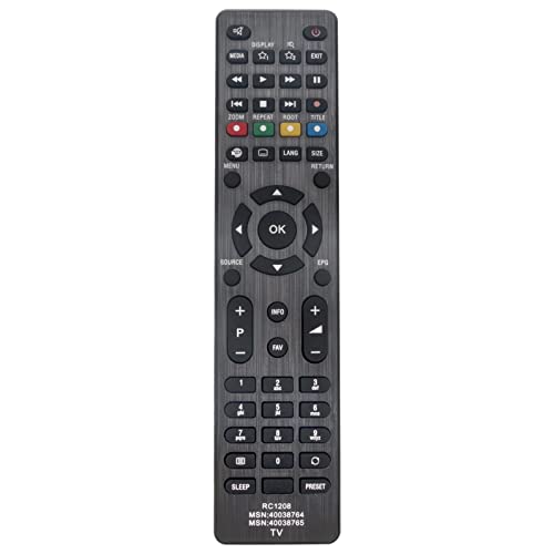 VINABTY RC-1208 MSN 40038764 MSN 40038765 MSN40038764 MSN40038765 Replacement Remote Compatible with Medion TV MD30737 MD-30737 MS-08C MS-09C