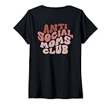 Photo Gallery donna anti social moms club (sulla schiena) retro inverso asocievole maglietta con collo a v Photo Gallery donna anti social moms club (sulla schiena) retro inverso asocievole maglietta con collo a v
