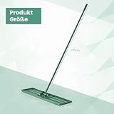 COSTWAY Gräsutjämnare, i metall med ergonomiskt handtag, utjämningskratta för gräsmatta och sand, för trädgård och golfbana, grön (91 x 25 cm)