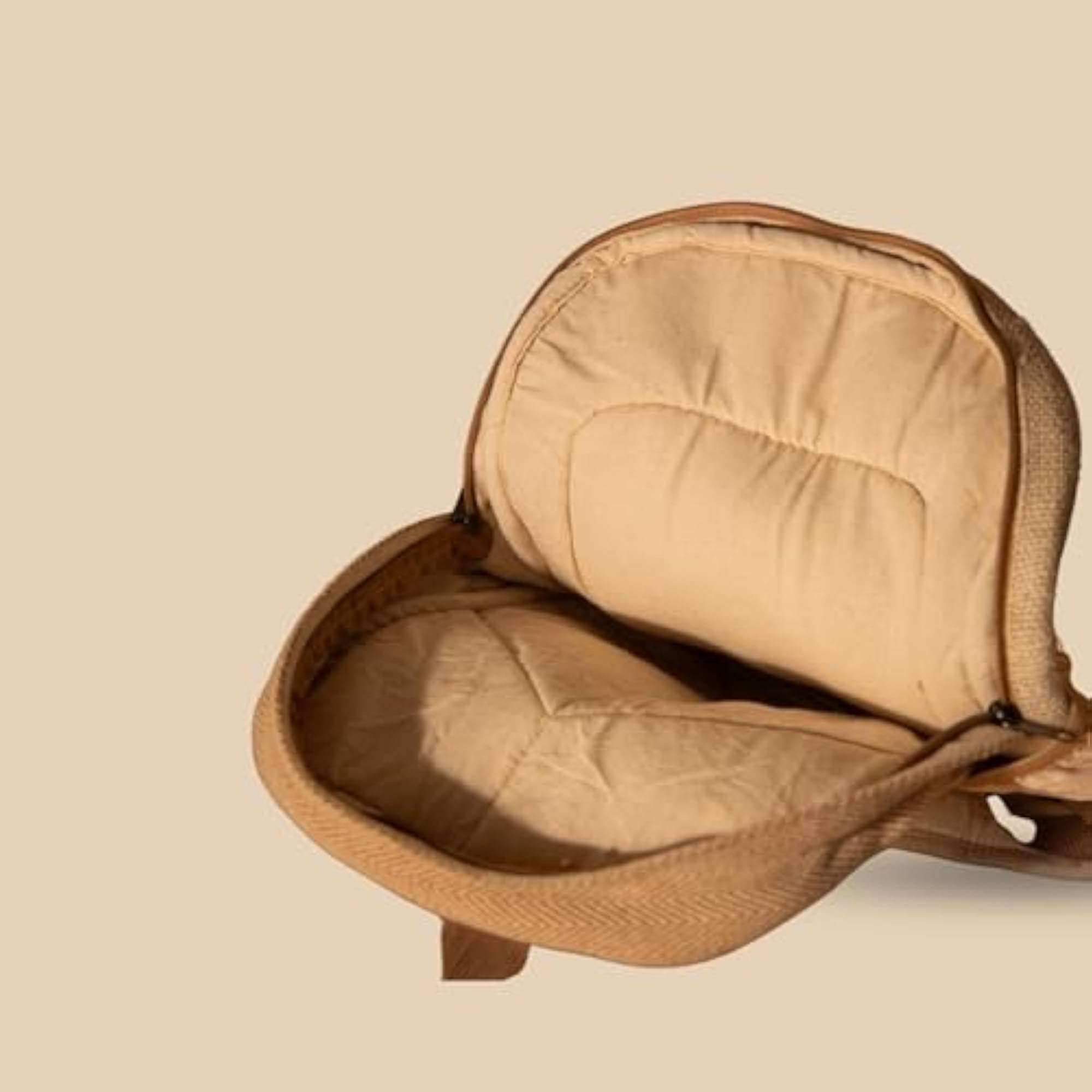 Cute Small Hemp Backpack with Floral Elephant Print