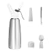CoZroom Chef Whipped Cream Dispenser (0.5L), with 2 Decorating Nozzles - Uses Standard NO2 Cartridges - Silver Canister