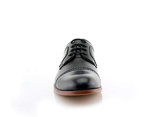 Image of Ferro Aldo Men's Modern Cap-Toe Derby Collection | Statement Dress Shoes in Floral, Woven, & Classic Styles