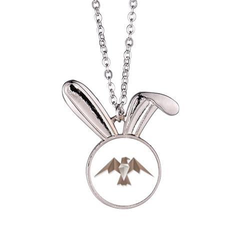 Collier lapin en origami motif aigle géométrique, fini les bijoux banals