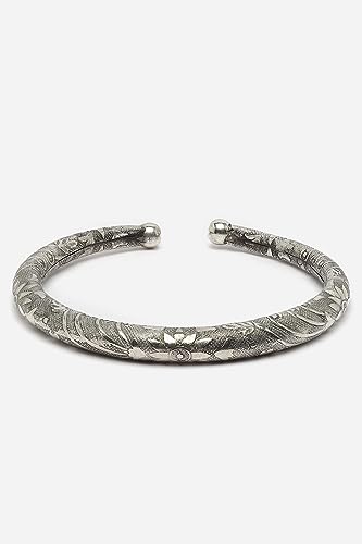 Sanjog VS104567 German Oxidised Silver Floral Design Anklet Kada thumb #3