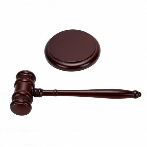 Martillo profesional de madera para juzgado con base miniatura 2