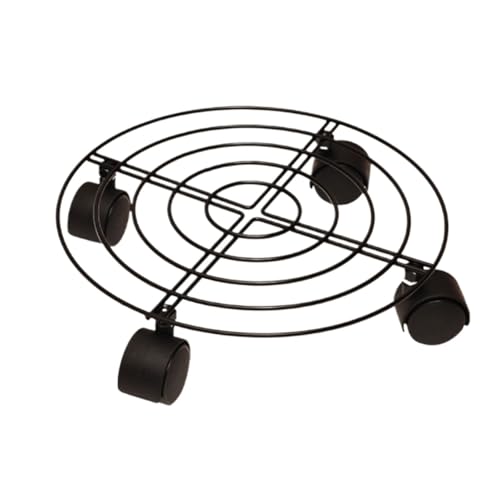 GAOJUNAN Carrito Planta en Maceta, Carrito For Macetas De Hierro Negro Redondo Y Móvil, Juego Soporte For, Herramientas For Interior Exterior Jardín Hogar(Brake Wheel)
