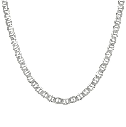 Jewels By Lux Sterling Silver Solid Classic Mariner Chain Silver2