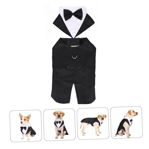 Traje formal para perro Talla M tuxedo con moño miniatura 5