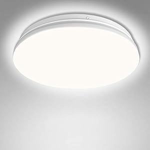 Led-plafondlamp, koel wit, badkamerlamp, waterdicht IP44, 20W 2000 lumen, ideaal voor slaapkamer, keuken, woonkamer, hal, balkon, Ø24CM stralingshoek 180°