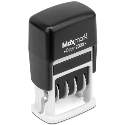MaxMark Dater 2000, Self Inking Small Date Stamp with Dry Pad, No Ink