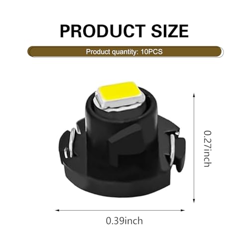 10 LED T4.2 para tablero de auto, luz blanca miniatura 2