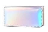 Zarapack Women's Hologram Zipper Around Pu Leather Wallet Clutch Purse
