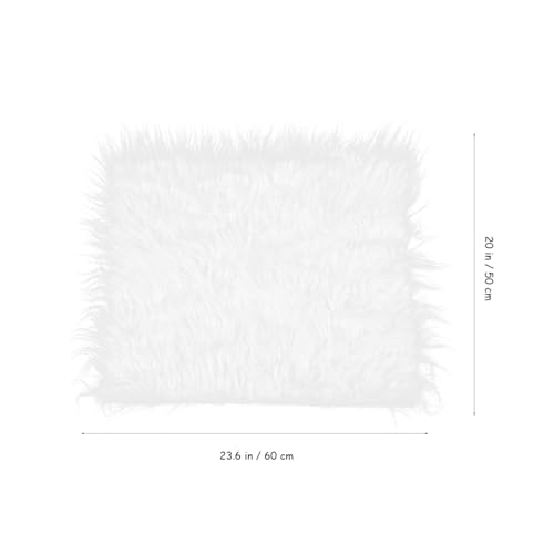 Image of Amosfun Baby Photography Mat Newborn Soft Faux Fur Blanket Quilt 23.62X19.68In White Photography Prop for Infant Photoshoot