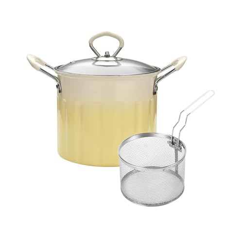 CYDZSRA Freidora profunda pequeña con cesta. Freidora de aceite profunda para cocinar pescado frito crujiente y deliciosas papas fritas de pollo. Olla de 3 l