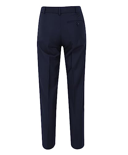Boys Slim Fit Plain Formal Wedding Party Smart Pants in Navy Blue3