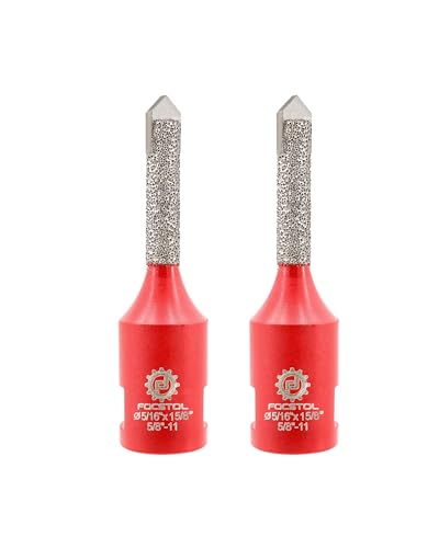 FOCSTOL Diamond Mortar Raking Bit - 2pcs Mortar Router Bit with Carbide Tipped for Mortar Removal and Tuck Pointing Masonry Stone Brick Removal 5/16''x1-5/8''(8x42mm)