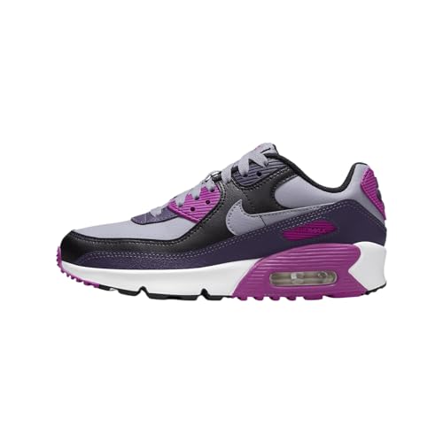 Nike Air Max 90 Big Kids' Shoes (HF6358-003, Cement Grey/Black/Dark Raisin/Cement Grey) Size 6.5