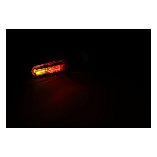 Par 2 flechas COB LED negras traseros con lentes ahumadas 'y luces de posición y de freno homologadas universales para moto Custom Harley Davidson SPORTSTER, Dyna, Softail, Touring, VRod; Yamaha;