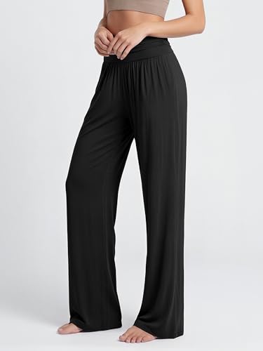 Image of ODODOS Women's Wide Leg Palazzo Lounge Pants with Pockets Light Weight Loose Comfy Casual Pajama Pants-26 /28 /30 inch /32 inch Inseam