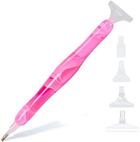Sonsage Resin Diamond Painting Pen for Adult,Pink Curvy Body Pen Diamond Art Accessories Kits,5D DIY Acrylic Applicator Accessories Gem Jewel Wax Picker Tool