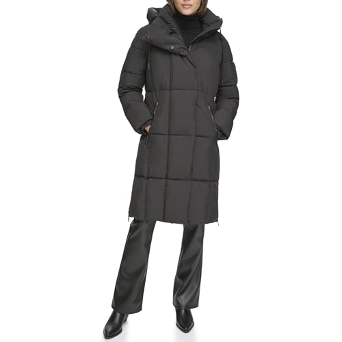Image of DKNY Women's Hooded Long Down Alternative Puffer Jacket