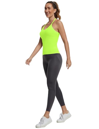 Image of MathCat Seamless Workout Tank Tops with Built in Bra,Racerback Athletic Tank Tops Ribbed Soft Yoga Shirts XS-XL