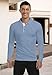 KUYIGO Men's Polo Shirt Quick Dry Performance Long Sleeve Tactical Shirts Pique Jersey Golf Tops Grey Blue Small