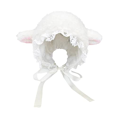 FeiYeup Soft Lamb Ears Hat Autumn And Winter Cosplayed Hat Winter Picture Props Warm Earflap Caps Ear-Protection