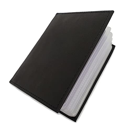ag wallets Leather Credit Card and Pictures Insert Wallet Slim Card Holder Organizer (Black1)