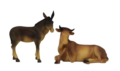 ZICOM Krippenfigur Miniaturfigur Miniatur Ochse und Esel 2-teilig...