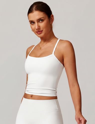 Image of QBGJTD Workout Tank Tops Women Built in Bra Longline Sports Bras
