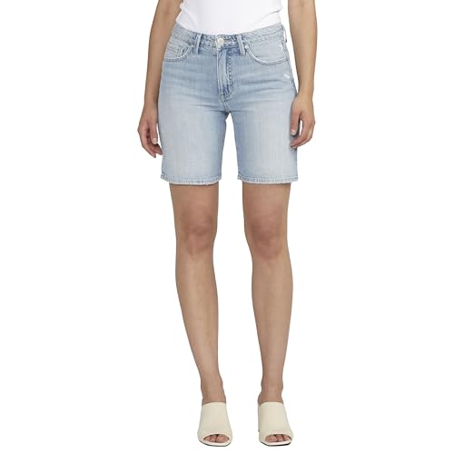JAG Jeans Women's Cassie Mid Rise Short, Sailing Blue, 14