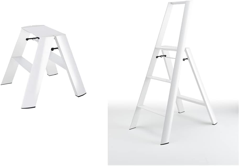 Hasegawa Ladders Lucano Step Stool, Wide 2, White : Tools & Home Improvement