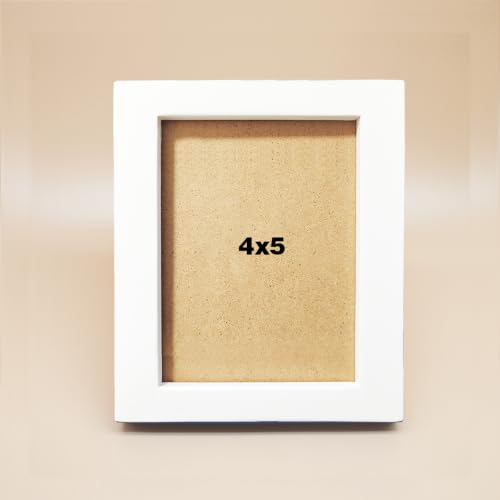 Image of 4x5 Picture Frames White. Solid Wood, Plastic Panel.The Protective Film Must be Removed.Front Window Opening 3.8x4.8 inch.