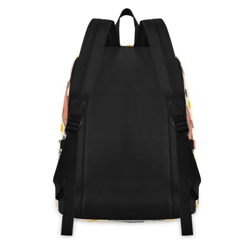 Backpack Lunch Box Set Large Capacity Travel Backpacks and Insulated Lunch Bag for Commute Hiking Picnic Polka Fish Print 5