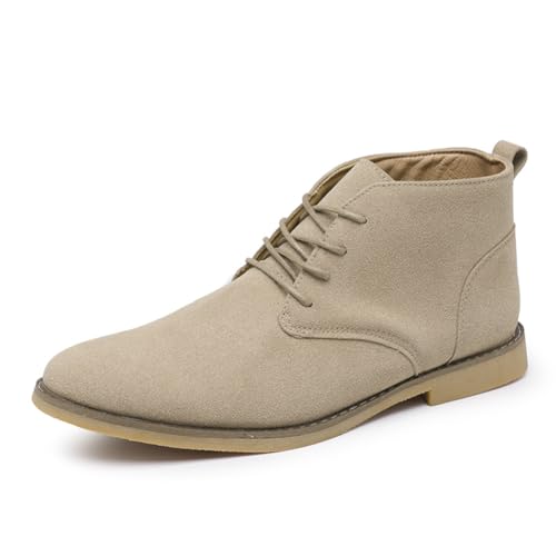 LEADER SHOW Men's Chukka Boot Comfortable Lightweight Lace Up Ankle Dress Boots for Men Casual Boot