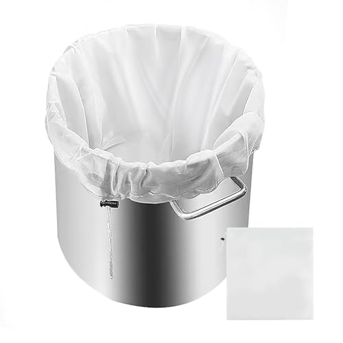 Filtro de Cozinha Reutilizável 40x46cm, Colador de Cerveja com Malha Fina com Cordão, Filtro de Tecido para Cerveja e Leite Vegetal, Filtro de Tecido para Iogurte Ideal para Vinho, Lúpulo, Queijo