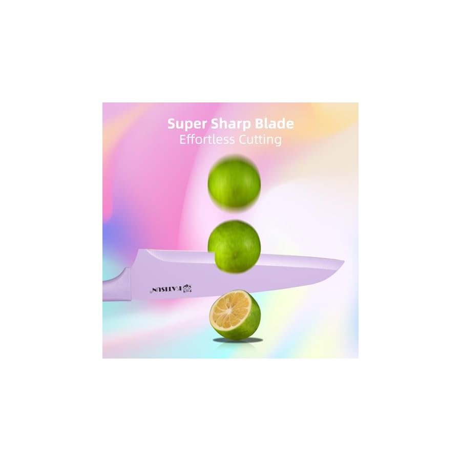 Knife Set with Kitchen Cutting Board，30 Piece Colour Coding Stainless Steel Boxed Knives Set with Kitchen Shears，14 Knives with 14 Blade Covers，Anti-Rust and Dishwasher Safe