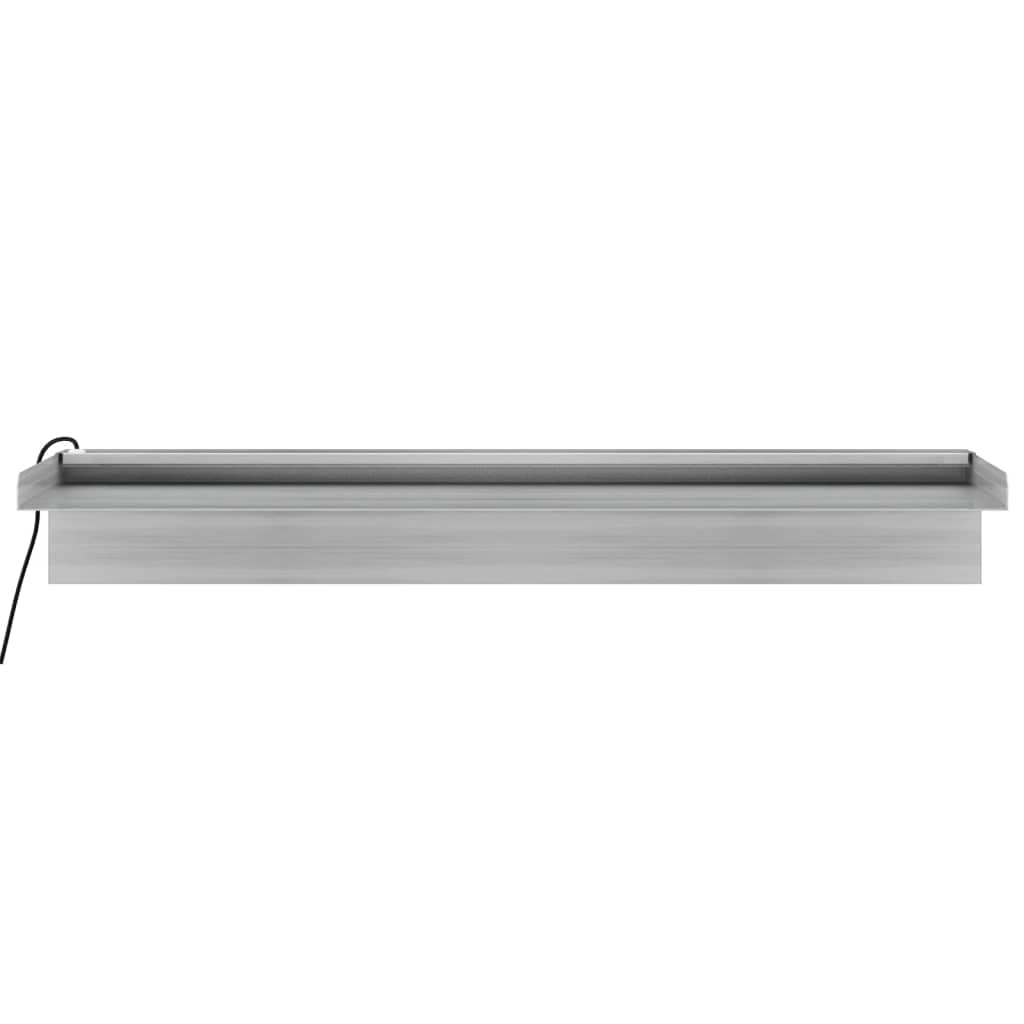 vidaXL Fuente Cascada con LED RGB para Jardín Estanque Piscina Patio Exterior Aporte Decorativo Relajante Luces Sonido Vista Acero Inoxidable