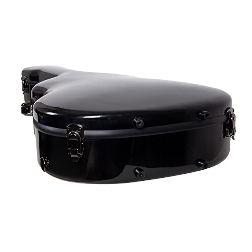 Image of Crossrock Fiberglass Dreadnought Acoustic Guitar Case fits Gibson J45, Songwriter, Southernjumbo, Dove, and Hummingbird Guitars | Plush Interior, TSA Lock - Black (CRF2020J45BK)