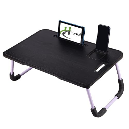 Hitanjal Study Table Bed Table/Laptop Table/Foldable and Portable Wooden/Writing Desk for Home(SQ Black)